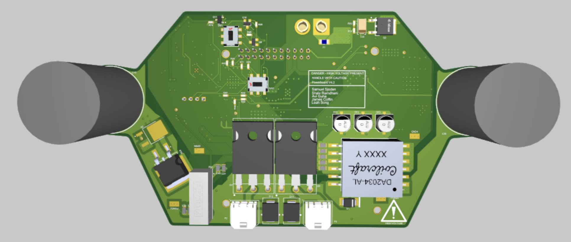 Back view of the Thunderbots powerboard